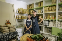 Beijing’s Farmers Market shop. Left, Chen Li and right, Li Jian. They both work in the shop at Jin Xing Yuan residential area in Beijing.