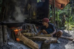 A farmer boils the sap collected from the sugar palm tree to be turned into sugar at a forest in Sintang regency, West Kalimantan, Indonesia.