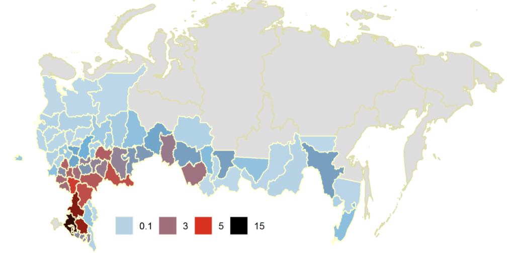 Image showing the concentration of Russian regional crop production